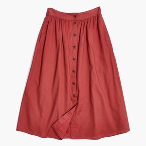 Madewell Palisade Midi Skirt Size 10